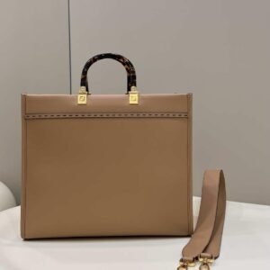 Fendi 8266S Sunshine Medium Bag 8BH386 Apricot leather shopper