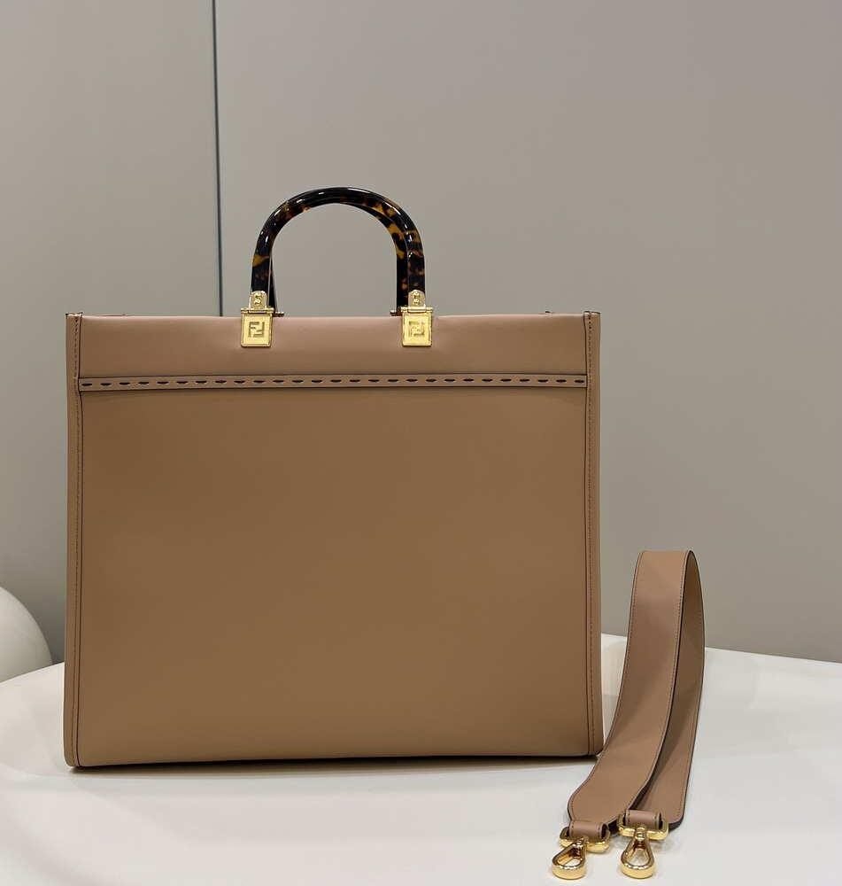 Fendi 8266S Sunshine Medium Bag 8BH386 Apricot leather shopper