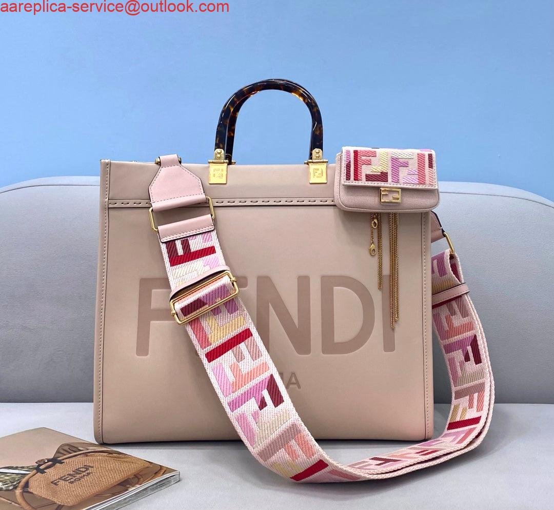Fendi 8266S Sunshine Medium Bag 8BH386 Pink leather shopper