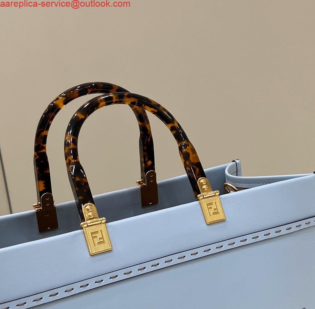 Fendi 8266S Sunshine Medium Bag 8BH386 Light blue leather shopper