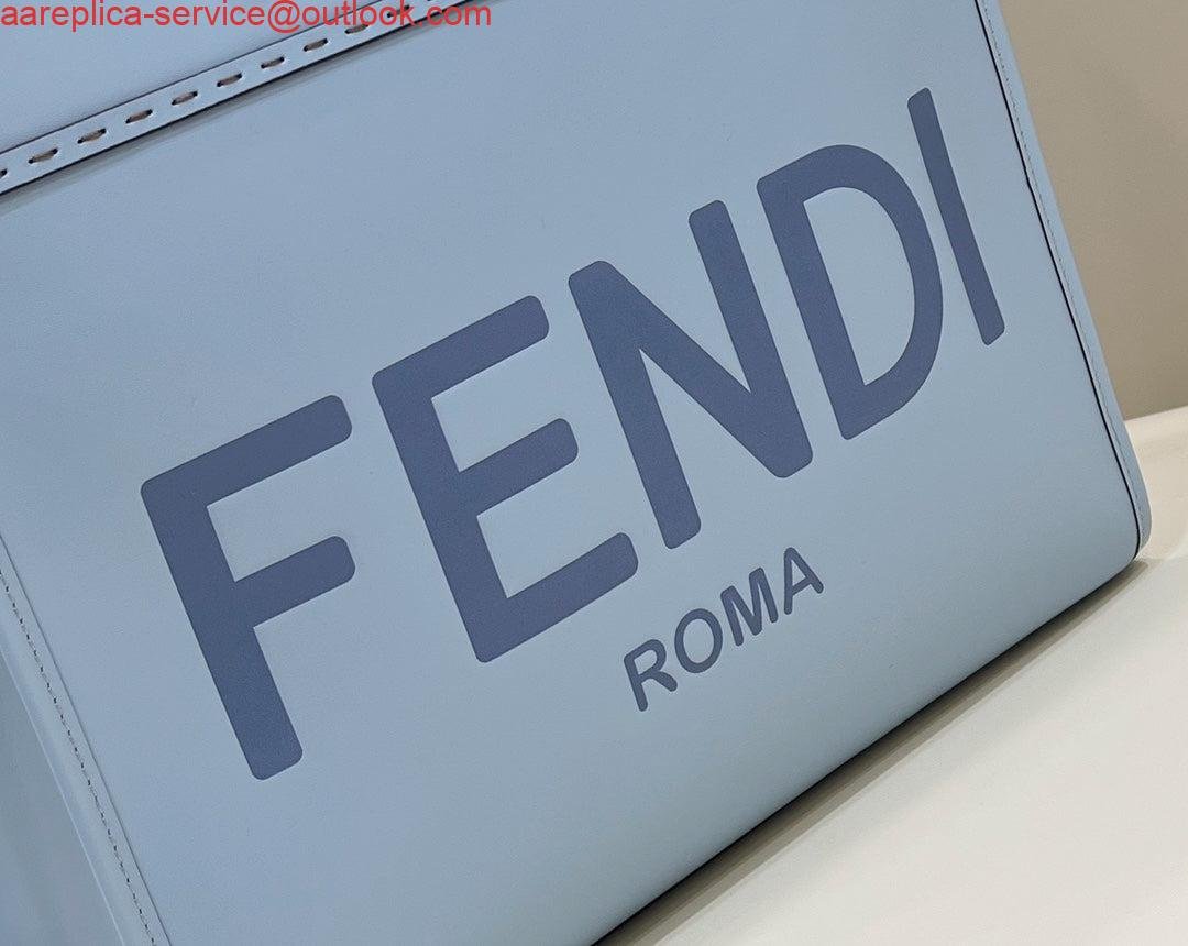 Fendi 8266S Sunshine Medium Bag 8BH386 Light blue leather shopper