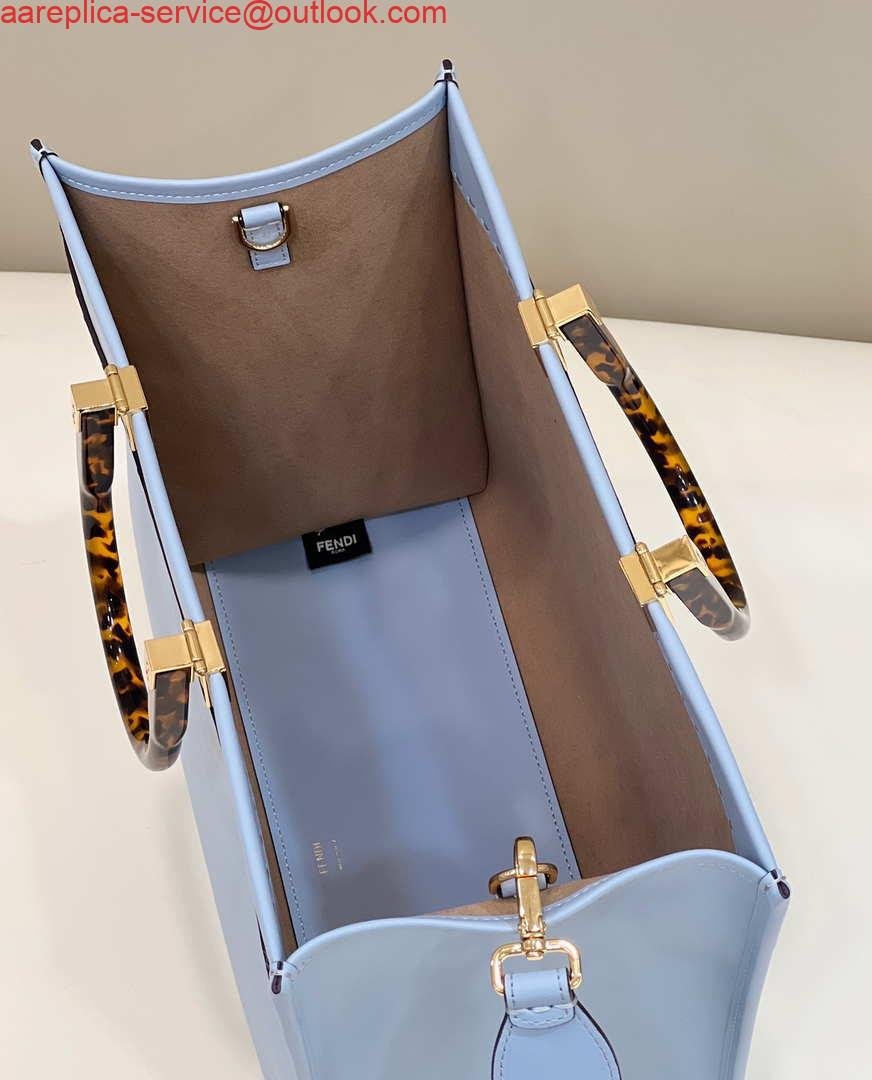 Fendi 8266S Sunshine Medium Bag 8BH386 Light blue leather shopper