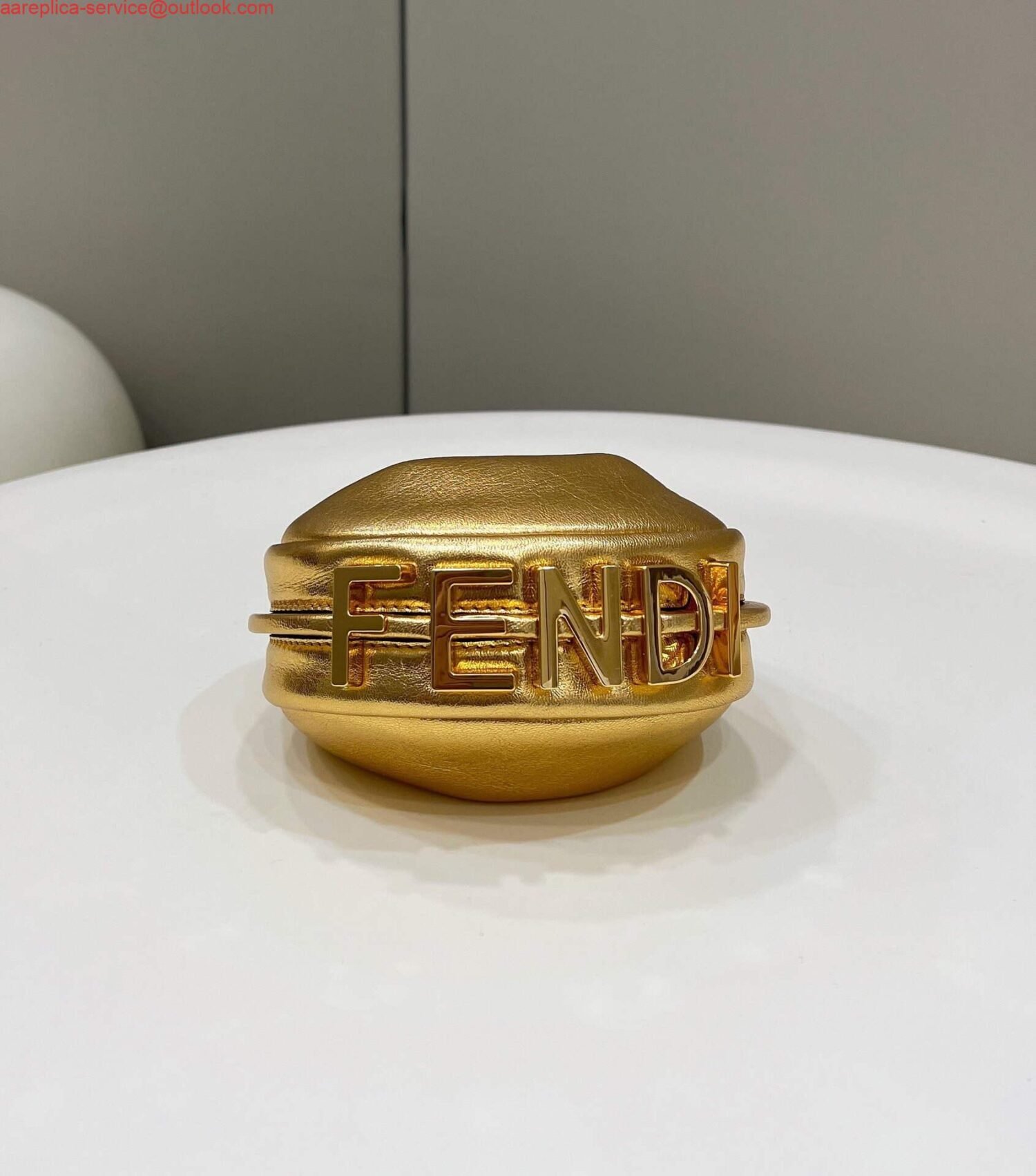 Fendi 7AS089 Nano Fendigraphy Gold leather Charm 80056S