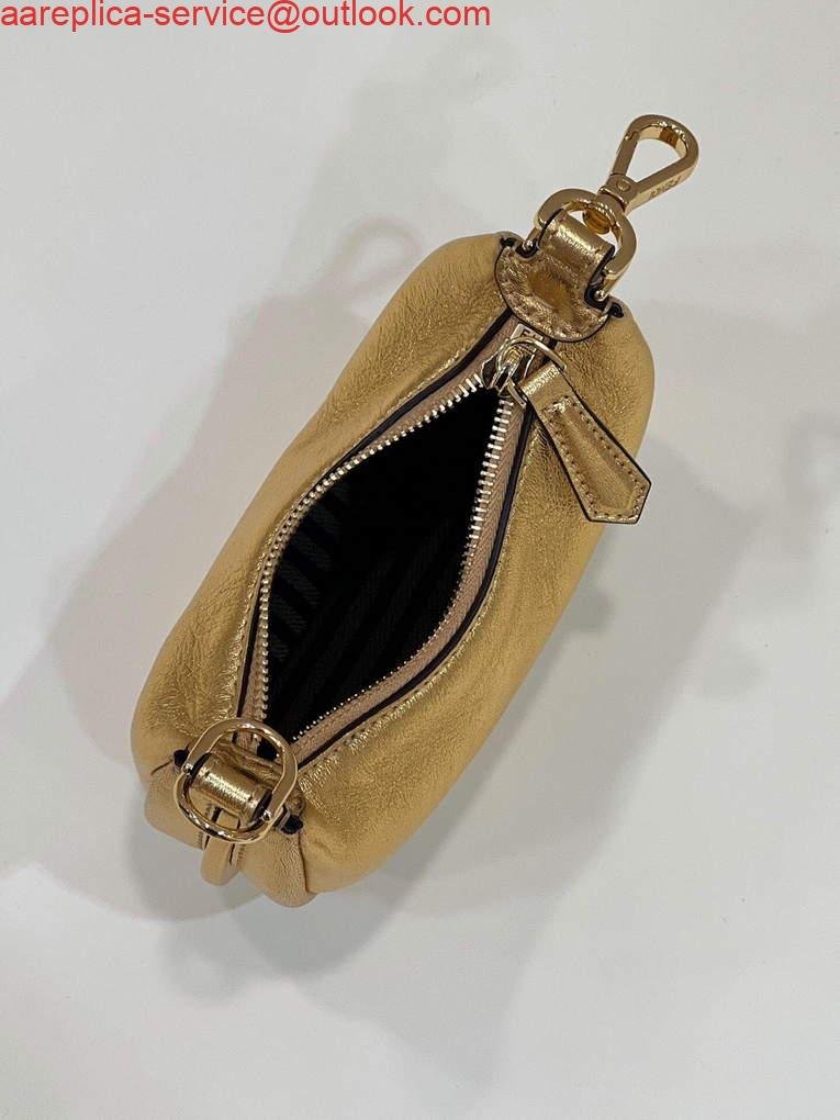 Fendi 7AS089 Nano Fendigraphy Gold leather Charm 80056S