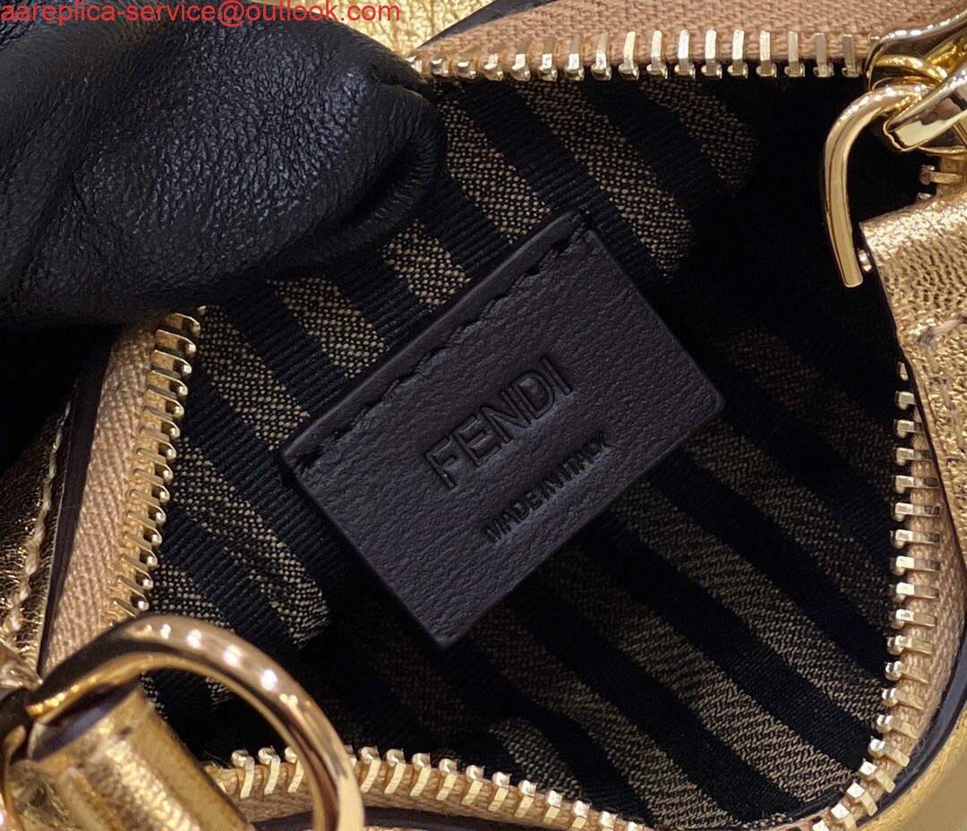 Fendi 7AS089 Nano Fendigraphy Gold leather Charm 80056S