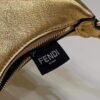 Fendi 7AS089 Nano Fendigraphy Gold leather Charm 80056S