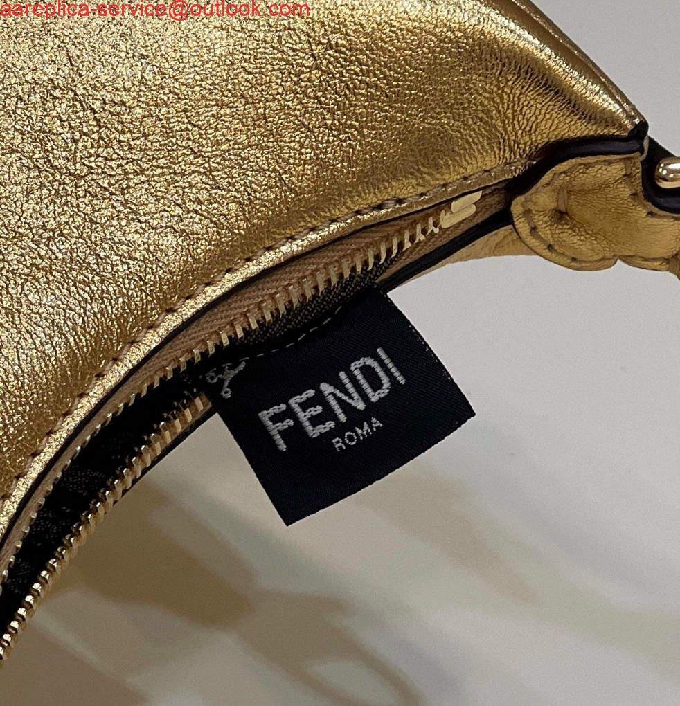 Fendi 7AS089 Nano Fendigraphy Gold leather Charm 80056S