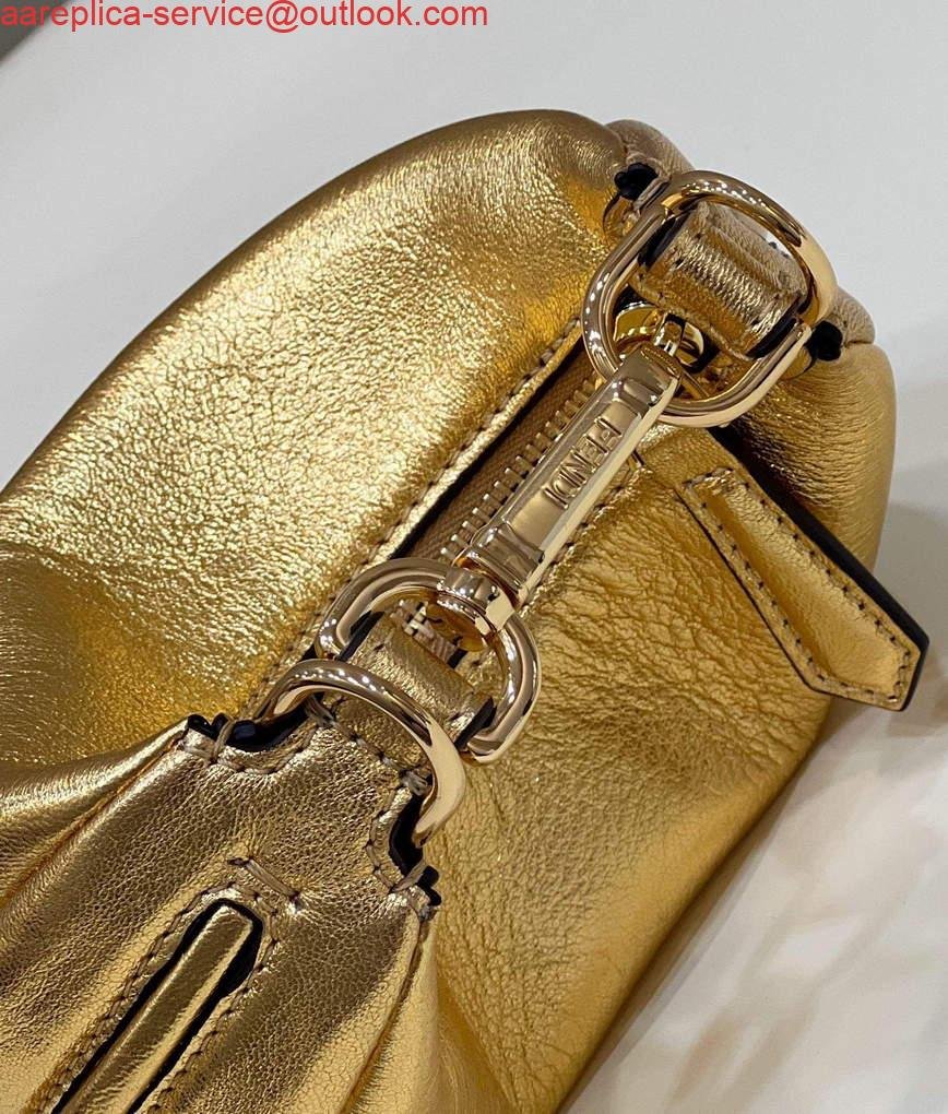Fendi 7AS089 Nano Fendigraphy Gold leather Charm 80056S