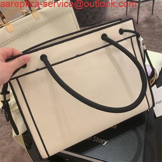 FENDI 8BH378 Medium ROMA Tote Undyed canvas Tote bag