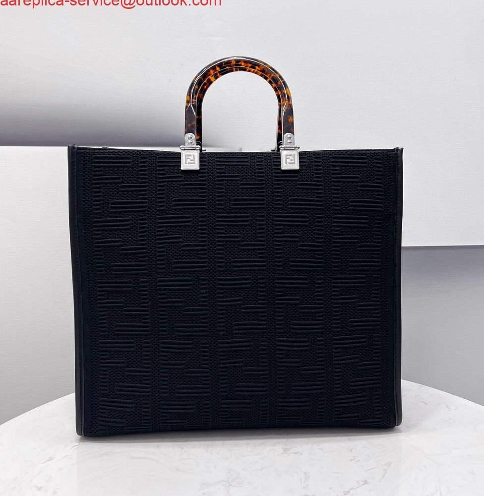 Replica Fendi 8BH386 Sunshine Medium Fendi Tote Bag 8258 Black