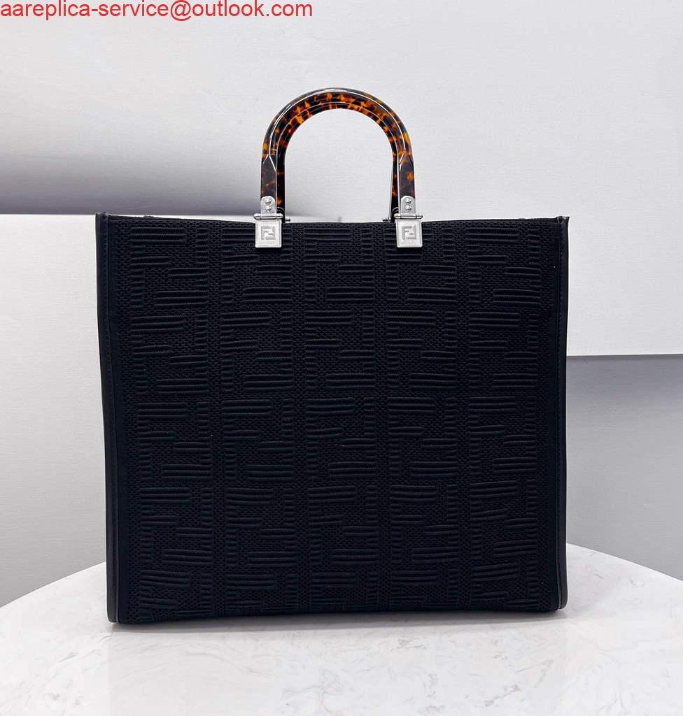 Fendi 8BH386 Sunshine Medium Fendi Tote Bag 8258 Black