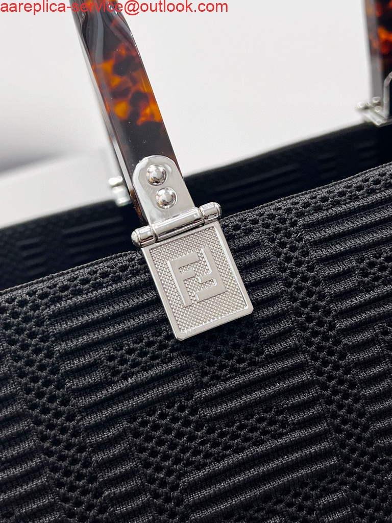 Fendi 8BH386 Sunshine Medium Fendi Tote Bag 8258 Black