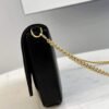 Fendi 8521 Baguette Chain Midi Shoulder Bag Black