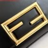 Fendi 8521 Baguette Chain Midi Shoulder Bag Black