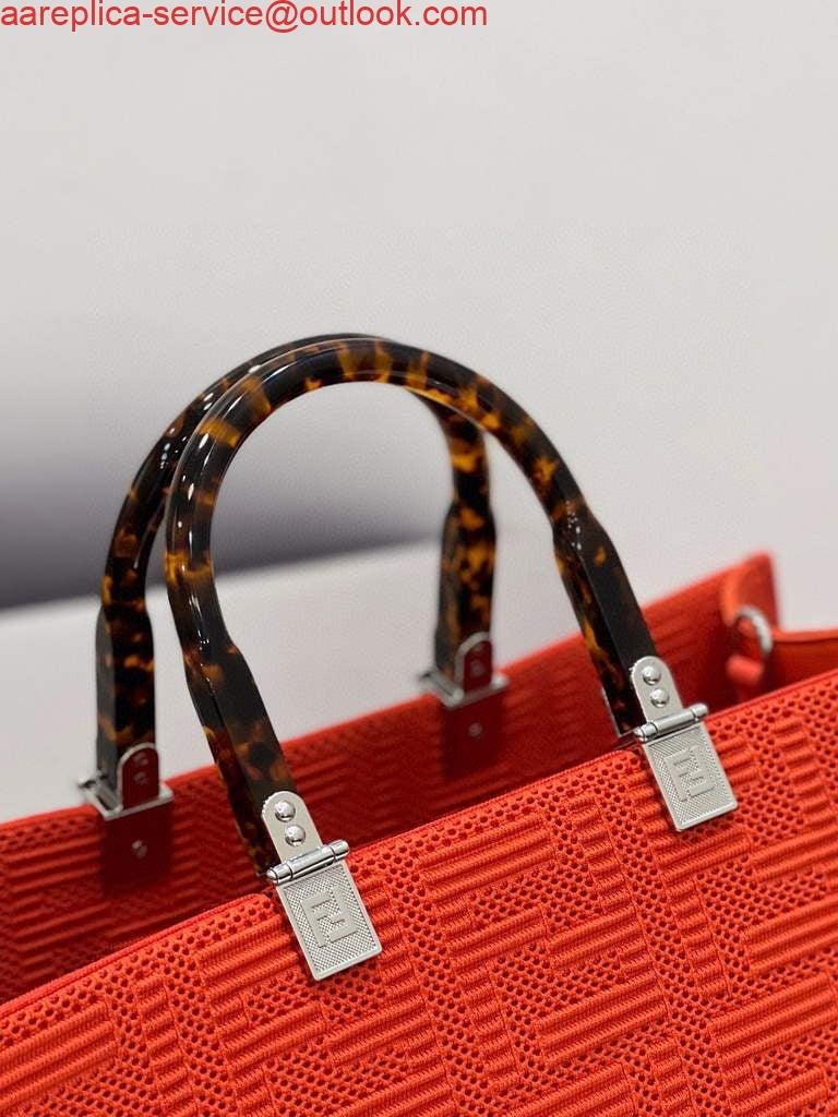 Fendi 8BH386 Sunshine Medium Fendi Tote Bag 8258 Orange Red
