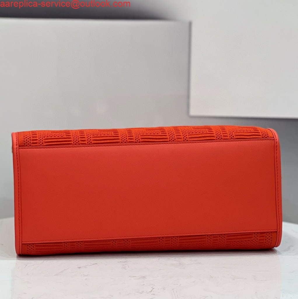 Fendi 8BH386 Sunshine Medium Fendi Tote Bag 8258 Orange Red