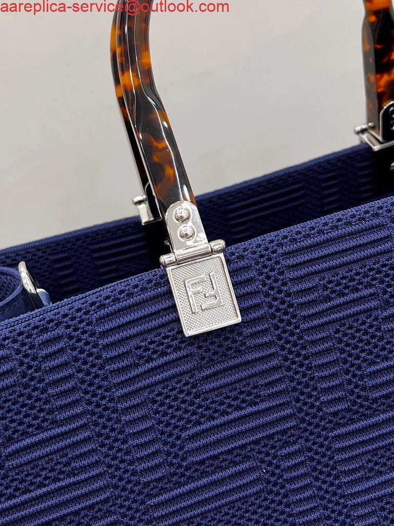 Fendi 8BH386 Sunshine Medium Fendi Tote Bag 8258 Navy blue