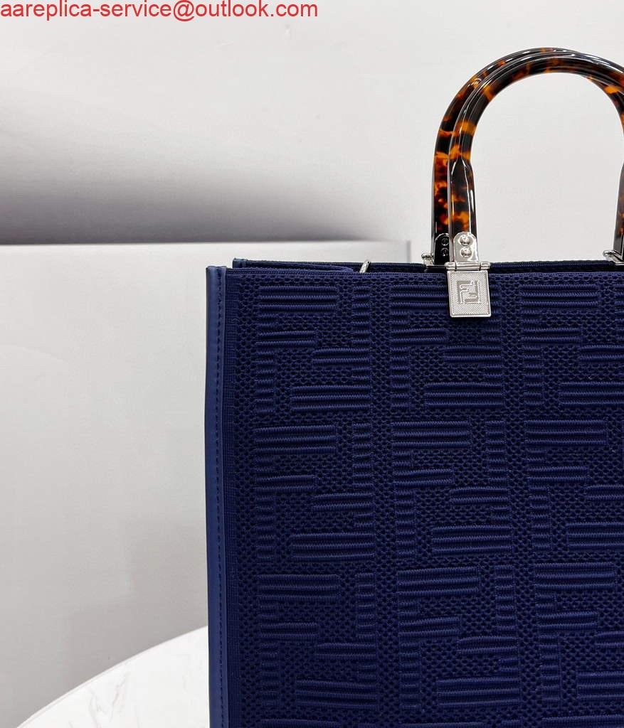Fendi 8BH386 Sunshine Medium Fendi Tote Bag 8258 Navy blue
