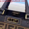 Fendi 8BH374 Peekaboo X Tote Green Canvas Bag