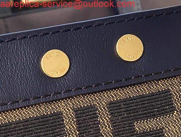 Fendi 8BH374 Peekaboo X Tote Green Canvas Bag