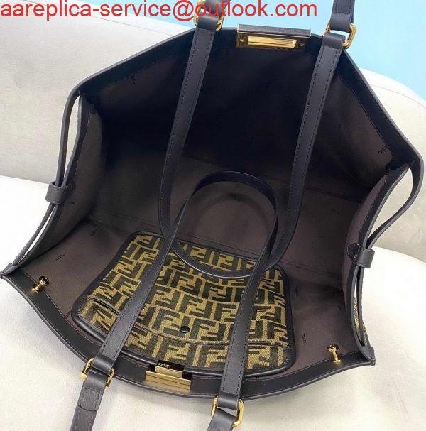 Fendi 8BH374 Peekaboo X Tote Green Canvas Bag