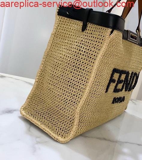 Fendi 8BH374 FENDI PEEKABOO X-TOTE Natural Raffia Bag