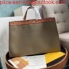 Fendi 8BH374 FENDI PEEKABOO X-TOTE Light Green Canvas Bag