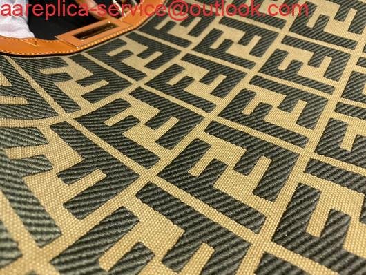Fendi 8BH374 FENDI PEEKABOO X-TOTE Green Canvas Bag Brown