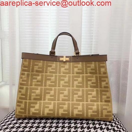 Fendi 8BH374 FENDI PEEKABOO X-TOTE Apricot Canvas Bag