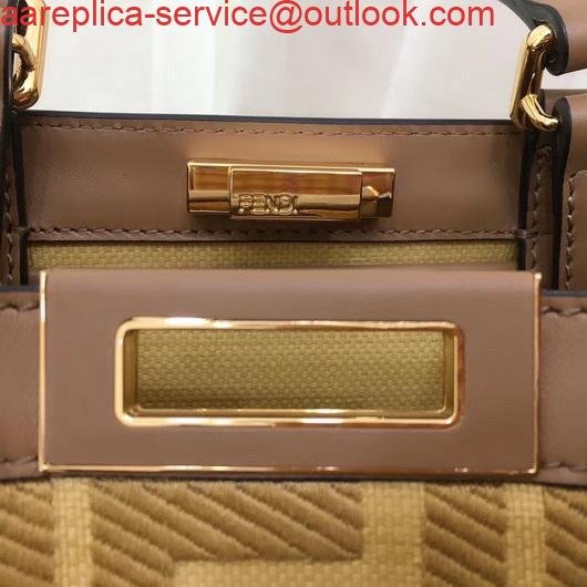 Fendi 8BH374 FENDI PEEKABOO X-TOTE Apricot Canvas Bag