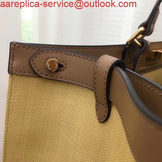 Fendi 8BH374 FENDI PEEKABOO X-TOTE Apricot Canvas Bag