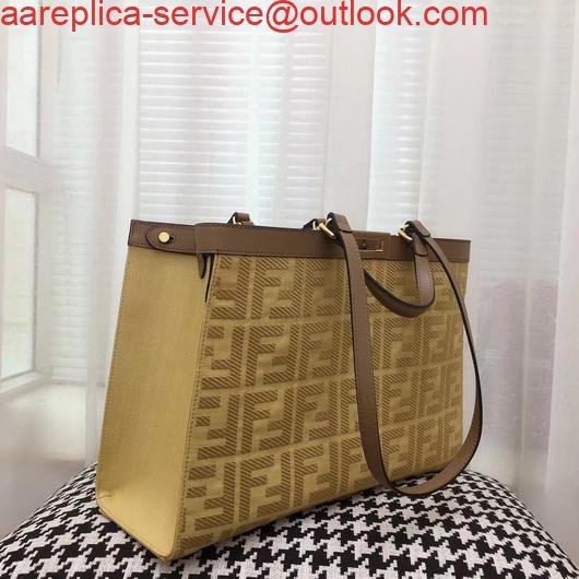 Fendi 8BH374 FENDI PEEKABOO X-TOTE Apricot Canvas Bag
