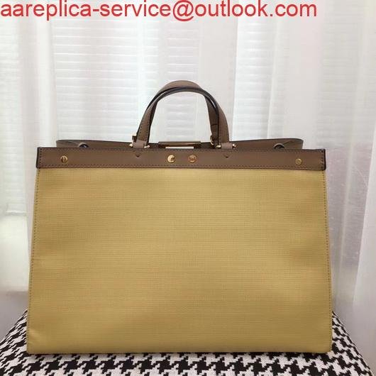 Fendi 8BH374 FENDI PEEKABOO X-TOTE Apricot Canvas Bag