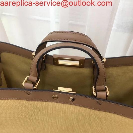 Fendi 8BH374 FENDI PEEKABOO X-TOTE Apricot Canvas Bag