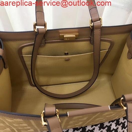Fendi 8BH374 FENDI PEEKABOO X-TOTE Apricot Canvas Bag