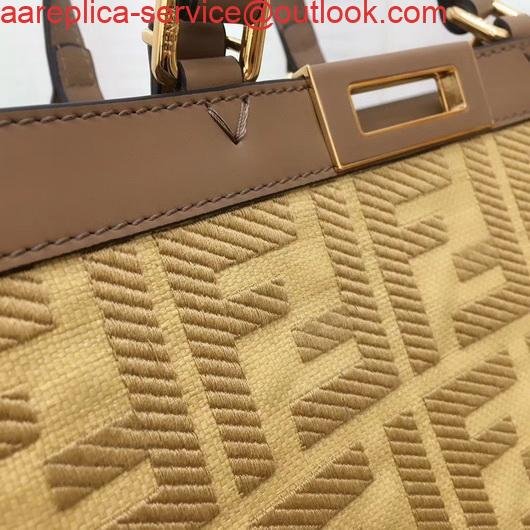 Fendi 8BH374 FENDI PEEKABOO X-TOTE Apricot Canvas Bag