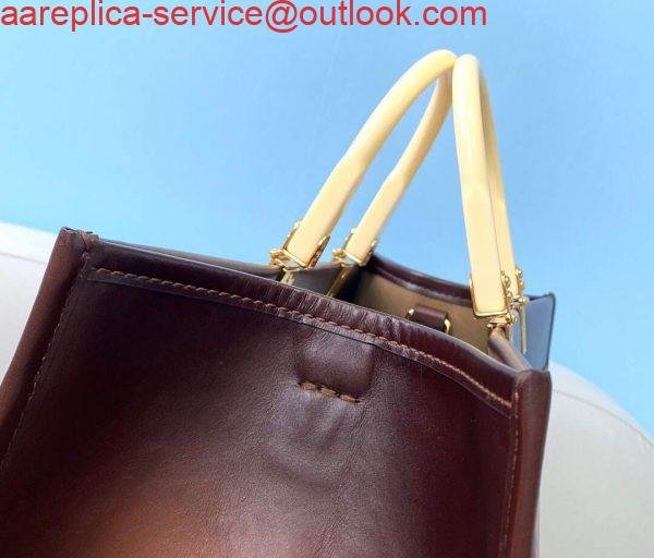 Fendi 8BH372 Sunshine Large Natural Coloured Leather Shopper Bag 80009L Dark brown