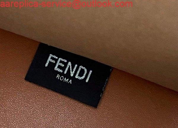Fendi 8BH372 Sunshine Large Natural Coloured Leather Shopper Bag 80009L Dark brown