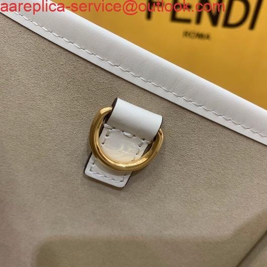 Fendi 8BH372 FENDI Large Sunshine Shopper Bag White Leather