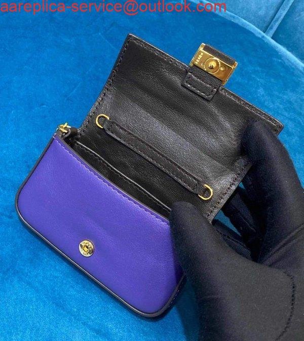 Replica Fendi 7AR844 Nano Baguette Charm Purple Nappa Leather