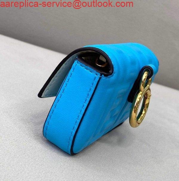 Fendi 7AR844 Nano Baguette Charm Blue Nappa Leather