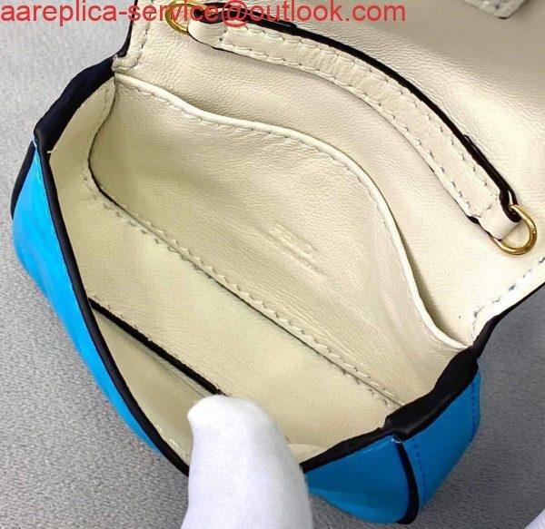 Fendi 7AR844 Nano Baguette Charm Blue Nappa Leather