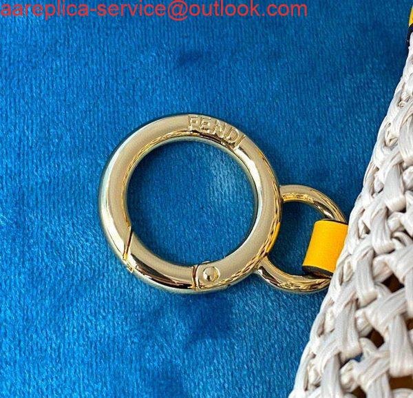 Fendi 7AR844 Nano Baguette Charm Beige Raffia Charm