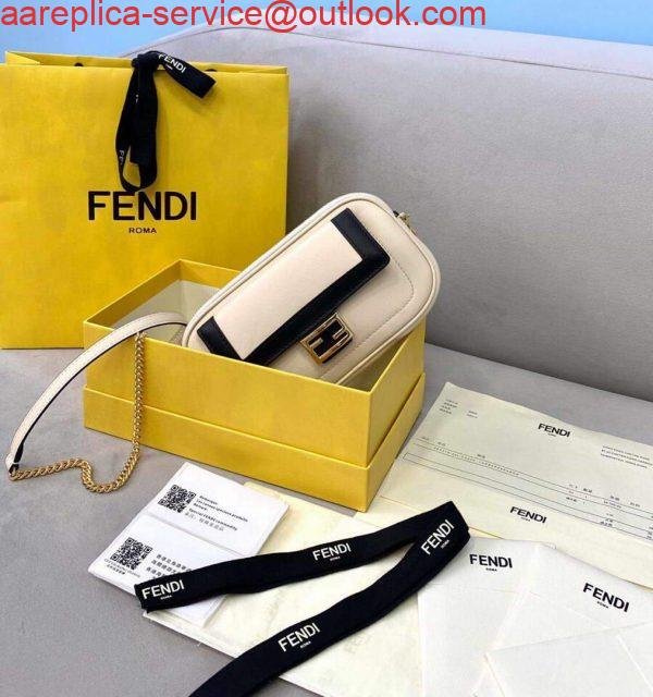 Replica Fendi 70213 Easy Baguette Leather Handbag White