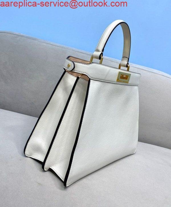 Fendi 70193 Peekaboo ISEEU MEDIUM White Leather Bag