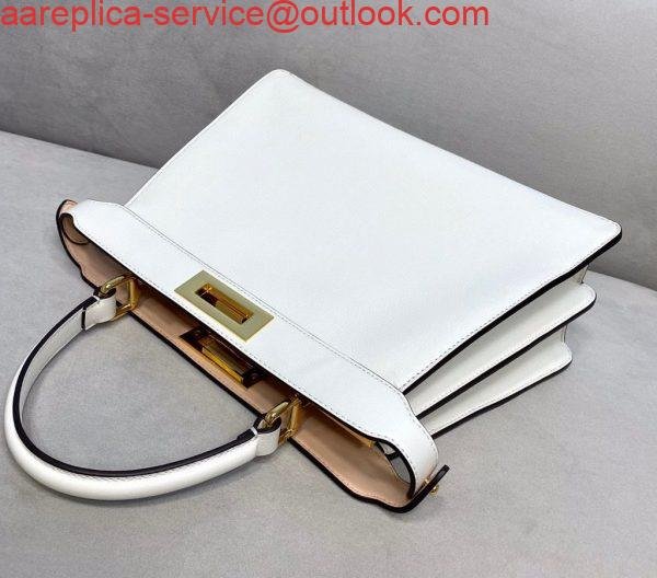 Fendi 70193 Peekaboo ISEEU MEDIUM White Leather Bag