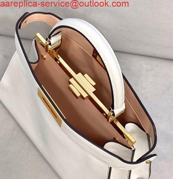 Fendi 70193 Peekaboo ISEEU MEDIUM White Leather Bag