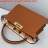 Fendi 70193 Peekaboo ISEEU MEDIUM Brown Leather Bag
