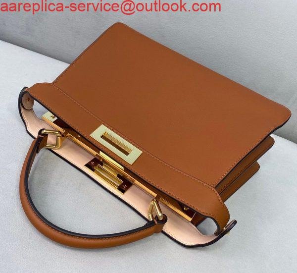 Fendi 70193 Peekaboo ISEEU MEDIUM Brown Leather Bag