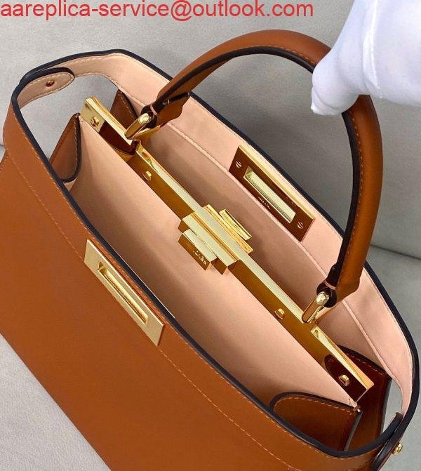 Fendi 70193 Peekaboo ISEEU MEDIUM Brown Leather Bag
